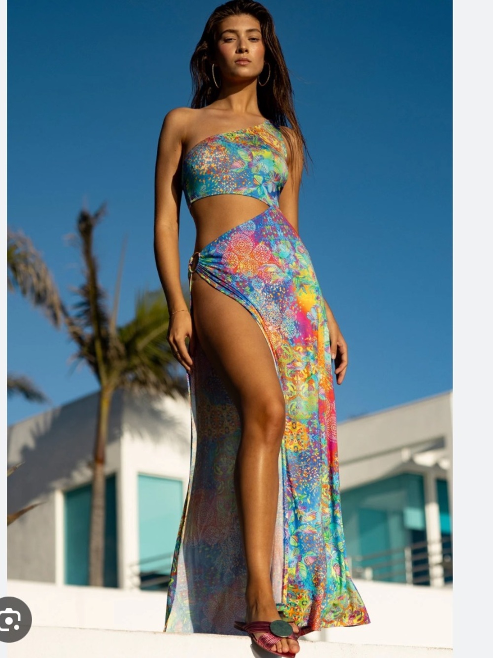 Luli Fama deco gardens maxi dress M